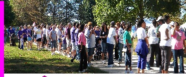 all the teams starting the walk